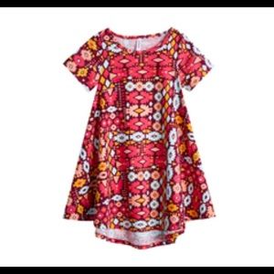 Girls L 8/10 Fabkids Pink Geo hi-low t-shirt dress